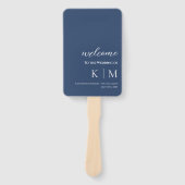 Blue and White Modern - Monogram Wedding Program - Fächer (Vorderseite)