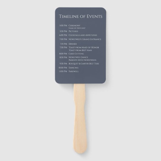 Blue and White Modern - Monogram Wedding Program - Fächer (Rückseite)