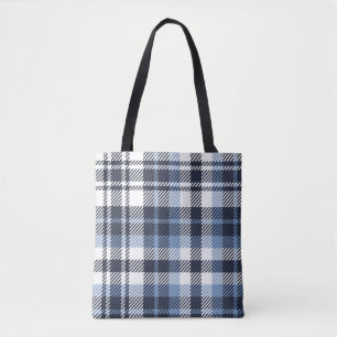 Blue and White modern tartan plaid Scottish seamle Tasche