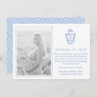 Blue and White Monogram Baby Shooting Picture