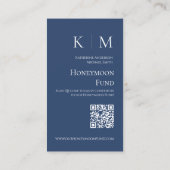Blue and White Monogram Modern-Wedding Registry- Visitenkarte (Rückseite)