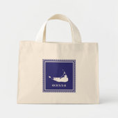 Blue and White Nantucket Island Tote Bag Mini Stoffbeutel (Vorne)