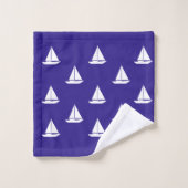 Blue and White Nautical Badhandtuch Set (Waschlappen)