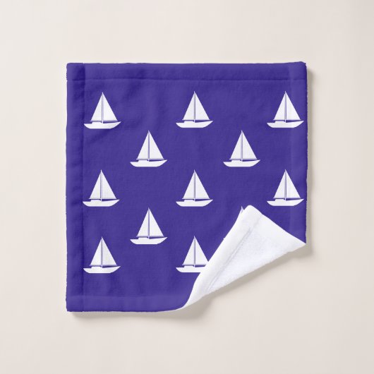 Blue and White Nautical Badhandtuch Set (Waschlappen)