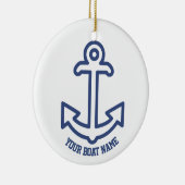 Blue and White Nautical Boat Anchor Ornament (Rechts)