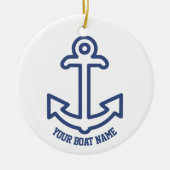 Blue and White Nautical Boat Anchor Ornament (Vorne)