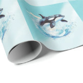 Blue and White Ocean Beach Nautical Geschenkpapier (Rolleneckpunkt)