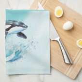 Blue and White Ocean Beach Nautical Geschirrtuch (Viertel Falte)