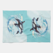 Blue and White Ocean Beach Nautical Geschirrtuch (Horizontal)