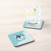 Blue and White Ocean Beach Nautical Getränkeuntersetzer (Rechte Seite)