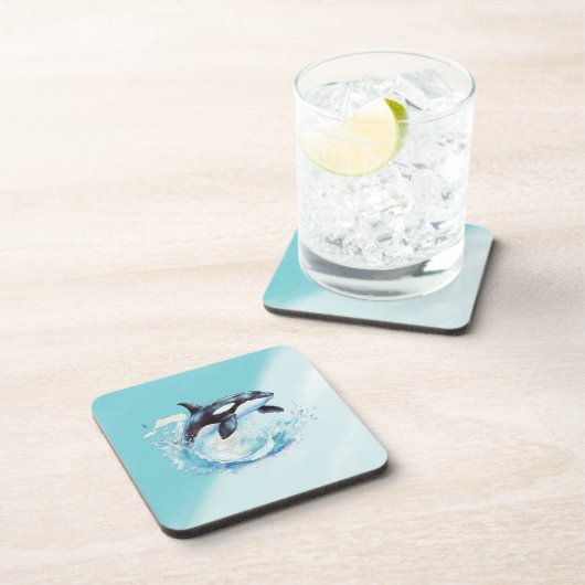 Blue and White Ocean Beach Nautical Getränkeuntersetzer (Rechte Seite)