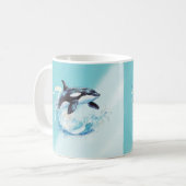 Blue and White Ocean Beach Nautical Kaffeetasse (Vorderseite Links)