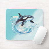 Blue and White Ocean Beach Nautical Mousepad (Mit Mouse)