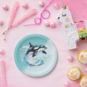 Blue and White Ocean Beach Nautical Pappteller (Party)