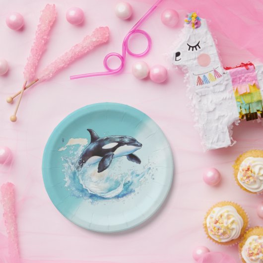 Blue and White Ocean Beach Nautical Pappteller (Party)