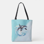Blue and White Ocean Beach Nautical Tasche (Rückseite)