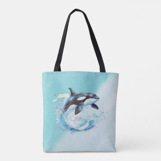 Blue and White Ocean Beach Nautical Tasche (Rückseite)