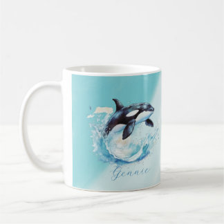 Blue and White Orca Ocean Beach Nautic Kaffeetasse