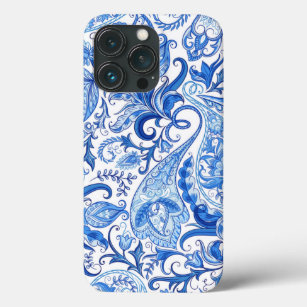 Blue and White Paisley Case-Mate iPhone Hülle