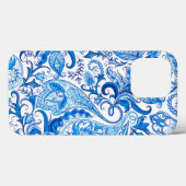 Blue and White Paisley Case-Mate iPhone Hülle (Rückseite (Horizontal))