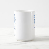 Blue and White Palm Palmetto Tree Monogram Kaffeetasse (Mittel)