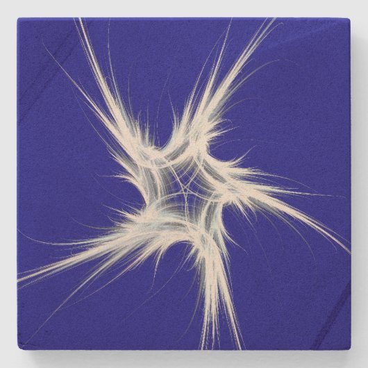Blue and White Patriotic Star Square Untersetzer (Vorderseite)