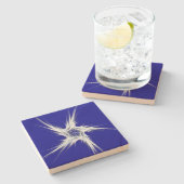 Blue and White Patriotic Star Square Untersetzer (Seitenansicht)