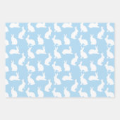 Blue And White Pattern Of Cute Bunnies Cute Easter Geschenkpapier Set (Vorderseite 3)