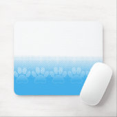 Blue And White Paws With Newsprint Background Mousepad (Mit Mouse)
