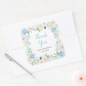 Blue and White Peony Brautparty Vielen Dank Quadratischer Aufkleber (Umschlag)