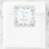 Blue and White Peony Brautparty Vielen Dank Quadratischer Aufkleber (Tasche)