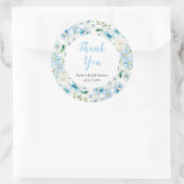 Blue and White Peony Brautparty Vielen Dank Runder Aufkleber (Tasche)