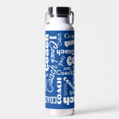 Blue and White Personalisiert Coach Geschenk Name Trinkflasche (Vorne)