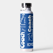 Blue and White Personalisiert Coach Geschenk Name  Trinkflasche (Rechts)