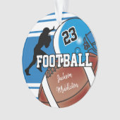 Blue and White Personalize Football Ornament (Vorderseite)