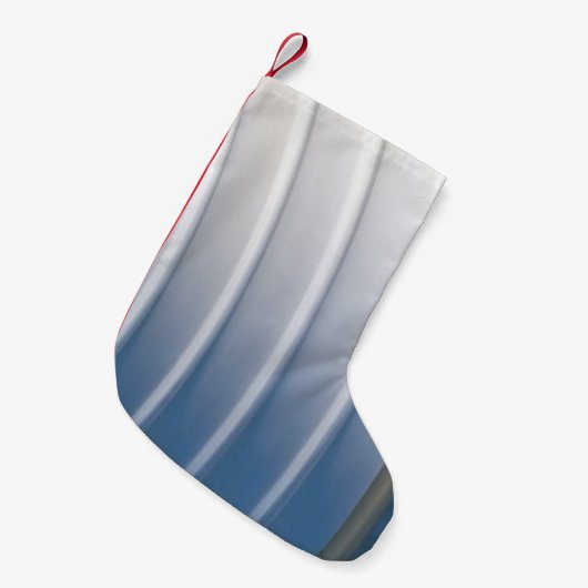 Blue and white plastic container kleiner weihnachtsstrumpf (Vorderansicht (hängend))