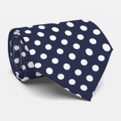Blue and White Polka Dot Pattern Men's Tie Krawatte (Gerollt)