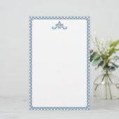 Blue and White Polka Dot Stationery Briefpapier (Stehend Vorderseite)