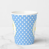 Blue and White Polka Dot Yellow Duck Baby Duck Pappbecher (Links)