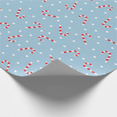 Blue and White Polka Dots and Candy Cane Geschenkpapier (Ecke)