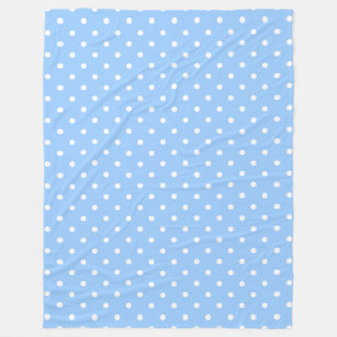 Blue and White Polka Dots Fleecedecke