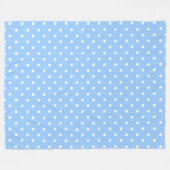 Blue and White Polka Dots Fleecedecke (Vorderseite (Horizontal))