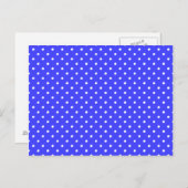 Blue and White Polka Dots Postkarte (Vorne/Hinten)