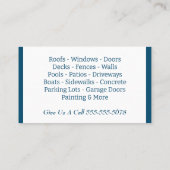 Blue and White Pressure Washing Company Visitenkarte (Rückseite)