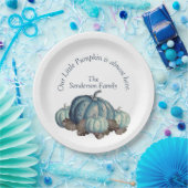 Blue and White Pumpkin Baby Dusche Pappteller (Party)