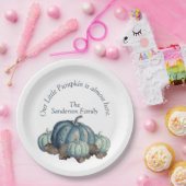 Blue and White Pumpkin Baby Dusche Pappteller (Party)