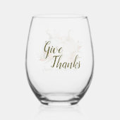 Blue and White Pumpkin Still Life Weinglas Ohne Stiel (Rückseite)