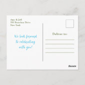 Blue and White Pumpkins Baby Dusche Postkarte (Rückseite)