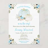 Blue and White Pumpkins Baby Dusche Postkarte (Vorderseite)