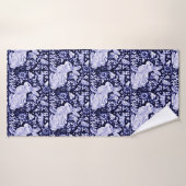 Blue and White Rabbit Bird Batrh Towel Dedham Navy Badehandtuch (Badehandtuch)